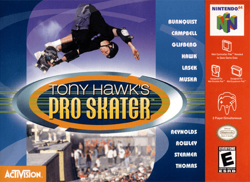 Tony Hawk's Pro Skater Nintendo 64 box art